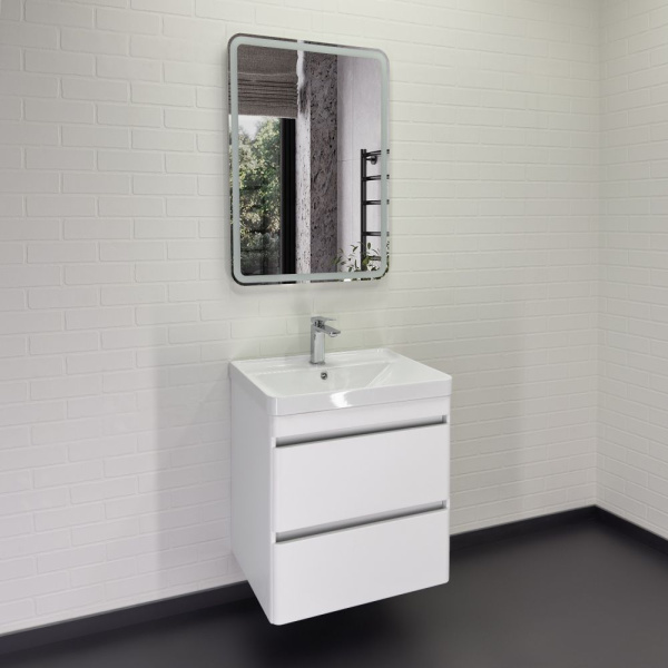 Тумба с раковиной Comforty Валдай 60 см 00-00020675 подвесная белая