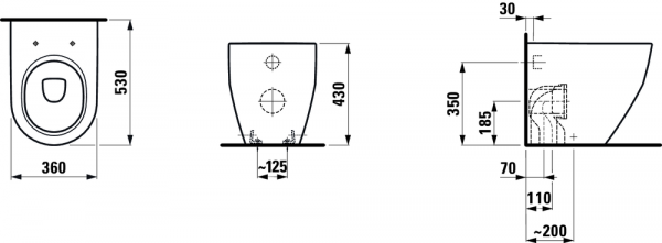 Чаша Laufen Pro напольная 8229520000001 Чаша Laufen Pro напольная 8229520000001