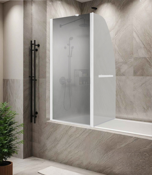 Штора для ванной стеклянная Parly F03F белый