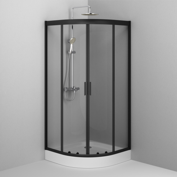 Душевой уголок AM.PM Gem 90x200x90 W90G-401-090BT профиль черный