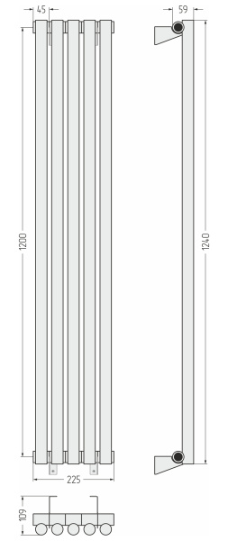 Радиатор отопления 225x1200 мм СУНЕРЖА Эстет 31-0301-1205 Черный матовый Радиатор отопления 225x1200 мм СУНЕРЖА Эстет 31-0301-1205 Черный матовый