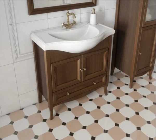 Тумба с раковиной Caprigo Lion 80 см 38313-036.000.00.20 напольная орех античный