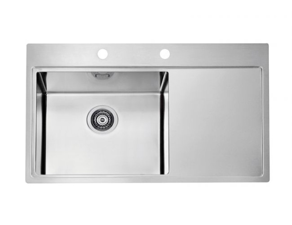 Мойка стальная левая 86х53 ALVEUS PURE 1103652 брашированная сталь
