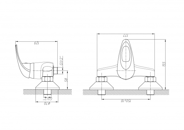 Смеситель однорычажный для душа HAIBA HB2003 Хром