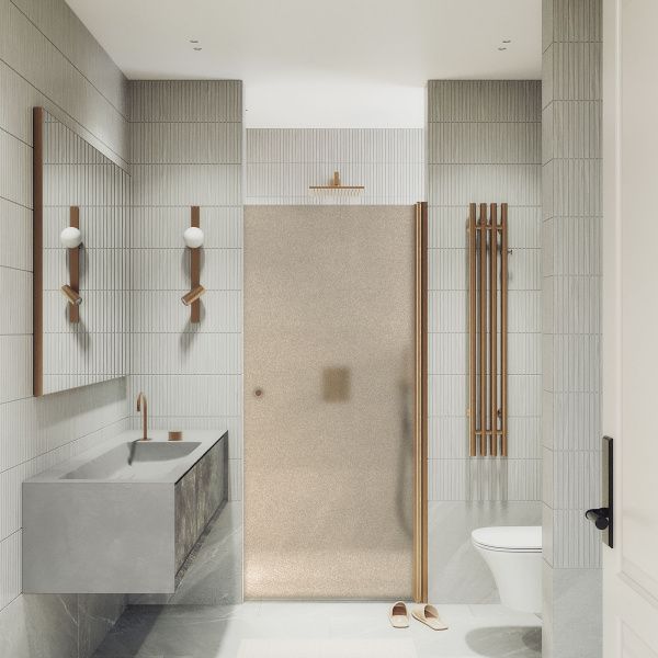 Душевая дверь на монопетле 60x198 см MaybahGlass  MGD-799-2 стекло бронза матовая Душевая дверь на монопетле 60x198 см MaybahGlass  MGD-799-2 стекло бронза матовая