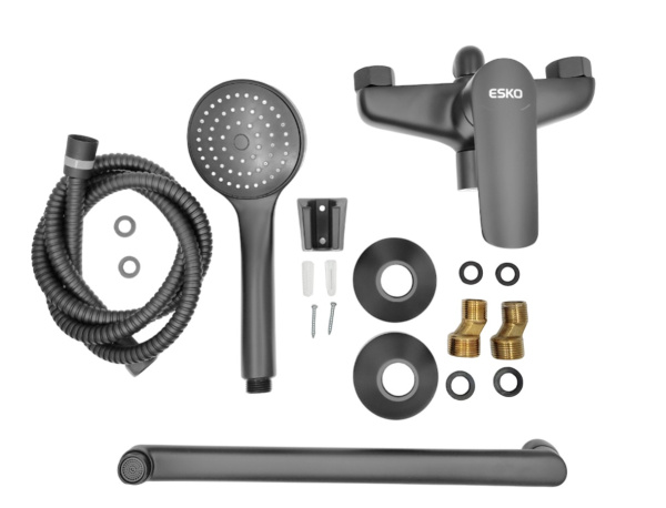 Смеситель для ванны ESKO Lagos gun metal LG31GM черный Смеситель для ванны ESKO Lagos gun metal LG31GM черный