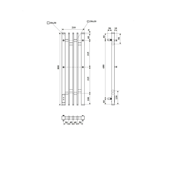 Полотенцесушитель электрический диммер слева 21x80 см Point Фрея PN20738GB графит Полотенцесушитель электрический диммер слева 21x80 см Point Фрея PN20738GB графит