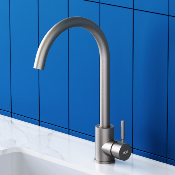 Смеситель для кухонной мойки Dorff Logic D3000000 нержавеющая сталь матовый