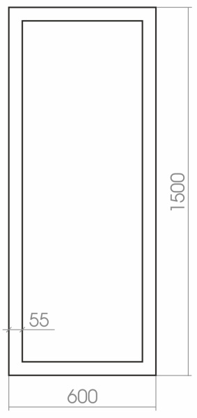 Зеркало 60х150 Azario Лайт ФР-00001408 Зеркало 60х150 Azario Лайт ФР-00001408