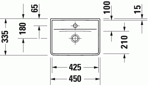 Раковина 45 см DURAVIT D-NEO 0738450041 Раковина 45 см DURAVIT D-NEO 0738450041