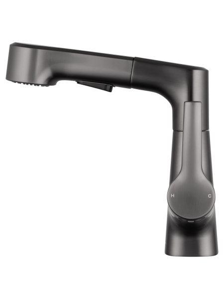 Смеситель для раковины с гигиеническим душем Wonzon & Woghand WW-121B108-BGG темный графит брашированный