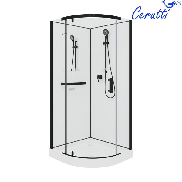 Душевая кабина Ceruttispa 90x205 KORRA90B профиль черный