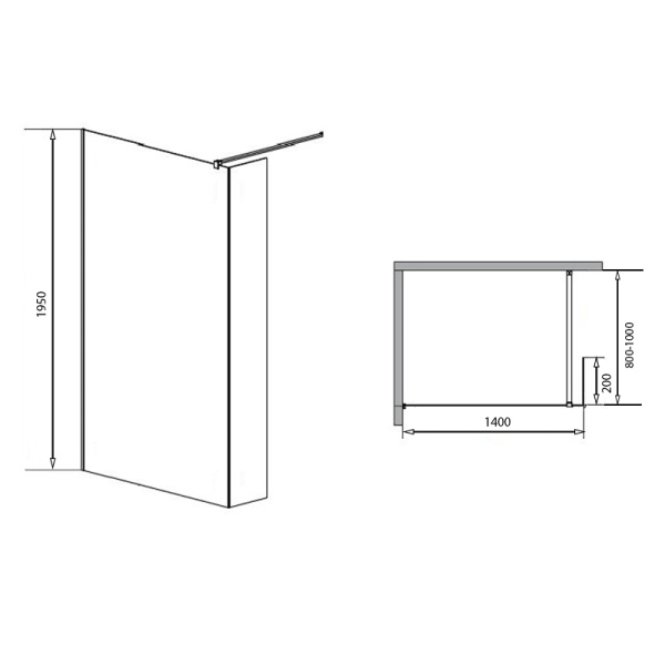 Душевая перегородка 140x195 см Loranto  CS-L801 140 Душевая перегородка 140x195 см Loranto  CS-L801 140