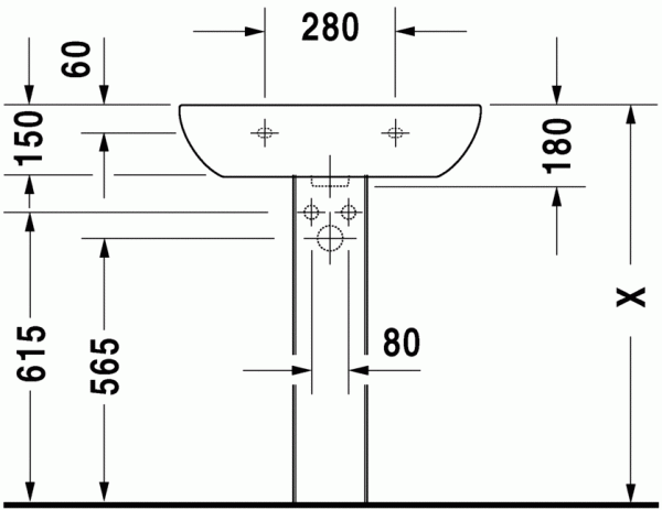 Раковина 65 см DURAVIT D-Code 23106500002 Раковина 65 см DURAVIT D-Code 23106500002