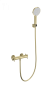 Смеситель для душа с термостатом и гарнитуром Wonzon & Woghand Strato WW-B2048-A-BG золото брашированный