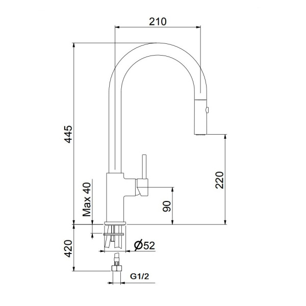 Смеситель для кухонной мойки Webert Doha DH940302560 черный матовый