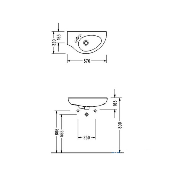 Раковина угловая Serel Friendly 6742 570х320х165