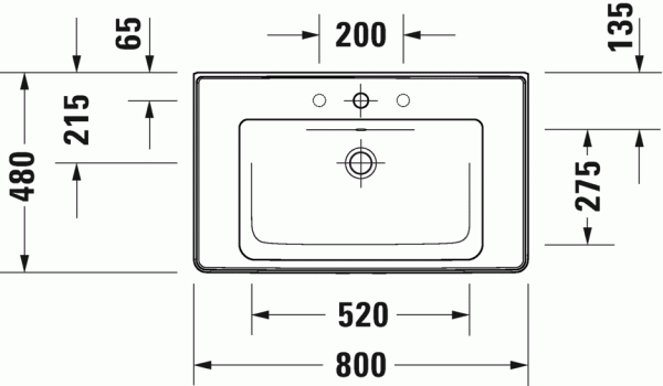 Раковина 80 см DURAVIT D-NEO 2367800000 Раковина 80 см DURAVIT D-NEO 2367800000