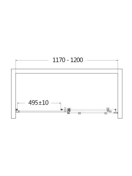 Душевая дверь 195х120 см AQUAme AQM4803-12 хром прозрачная Душевая дверь 195х120 см AQUAme AQM4803-12 хром прозрачная