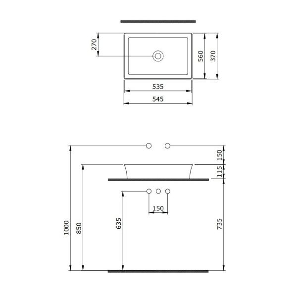 Раковина накладная BERGES Ego SL 181009 белая Раковина накладная BERGES Ego SL 181009 белая