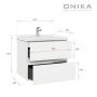 Тумба под раковину Onika Эвада 60 см 106156 подвесная белая