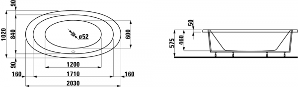 Акриловая ванна 203x102 Laufen Alessi one 2.4397.0.000.000.1 Акриловая ванна 203x102 Laufen Alessi one 2.4397.0.000.000.1