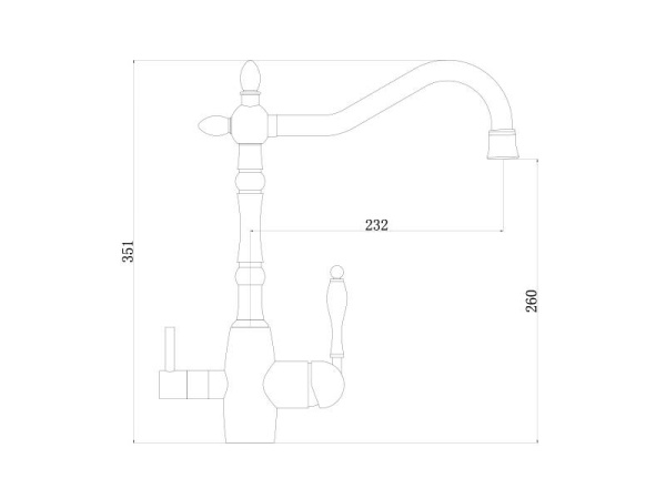 Смеситель с подключением фильтра для питьевой воды Longran CLASSIC LM2193 Бронза Смеситель с подключением фильтра для питьевой воды Longran CLASSIC LM2193 Бронза