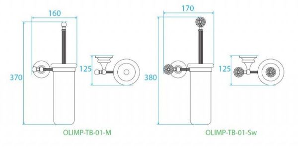 Щетка для унитаза подвесная  Cezares OLIMP OLIMP-TB-02-M бронза Щетка для унитаза подвесная  Cezares OLIMP OLIMP-TB-02-M бронза