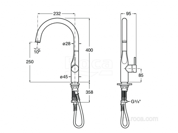 Смеситель Roca Glera для кухни 5A844DC00 Смеситель Roca Glera для кухни 5A844DC00