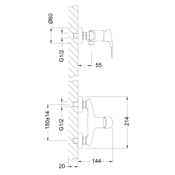 Смеситель для душа Lemark Linara LM0403C Смеситель для душа Lemark Linara LM0403C