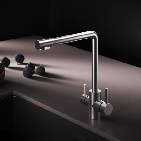 Смеситель для кухонной мойки Am.Pm X-Joy S с каналом для фильтра F85B05711 сатин матовый