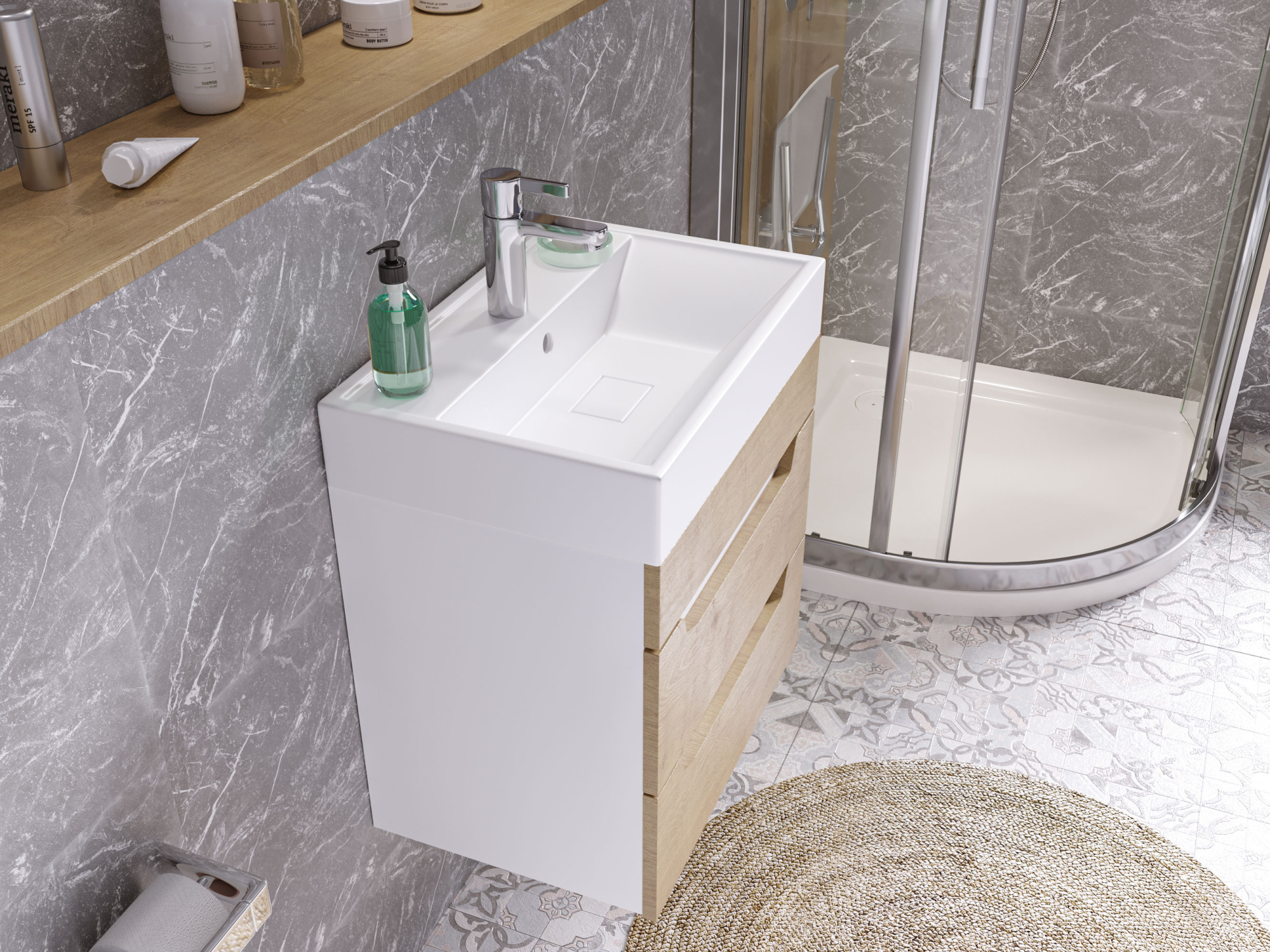 Раковина накладная Madera Malta 4627173210836 60 см белая глянцевая