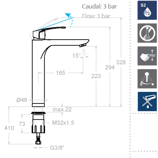 Смеситель для раковины чаши Ramonsoler New Fly 571001 хром