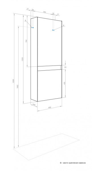 Пенал Aquaton Форест 40x125 см 1A278603FR9C0 подвесной коричневый, зеленый