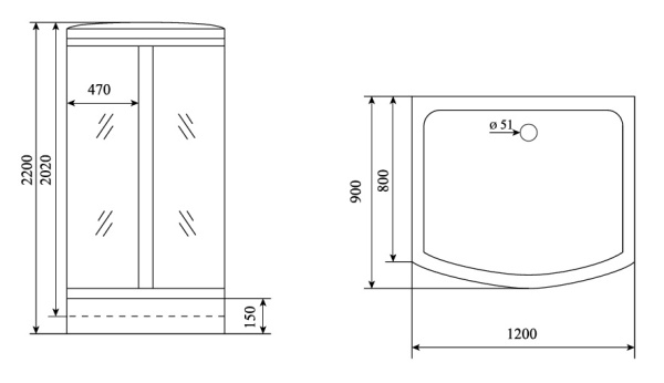 Душевая кабина Timo T-1115