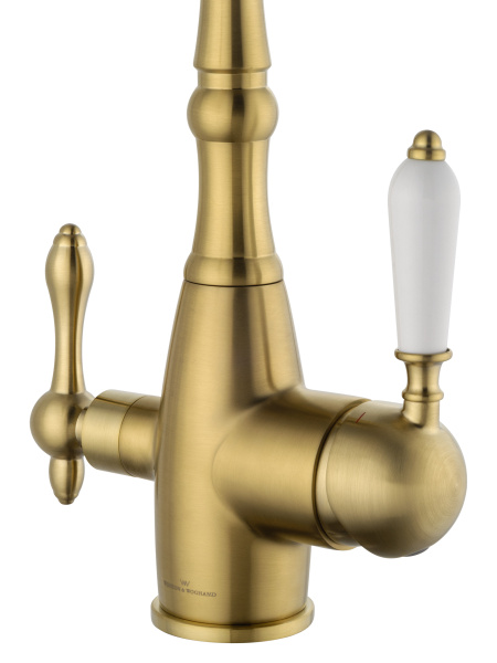 Смеситель для кухонной мойки с подключением фильтра Wonzon & Woghand WW-88458006-BG золото брашированный