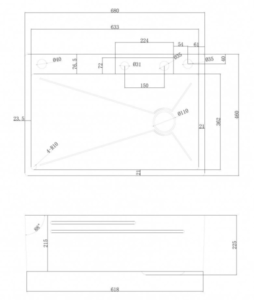 Кухонная мойка Abber Wasser Kreis 70 см AF2194B чёрная матовая