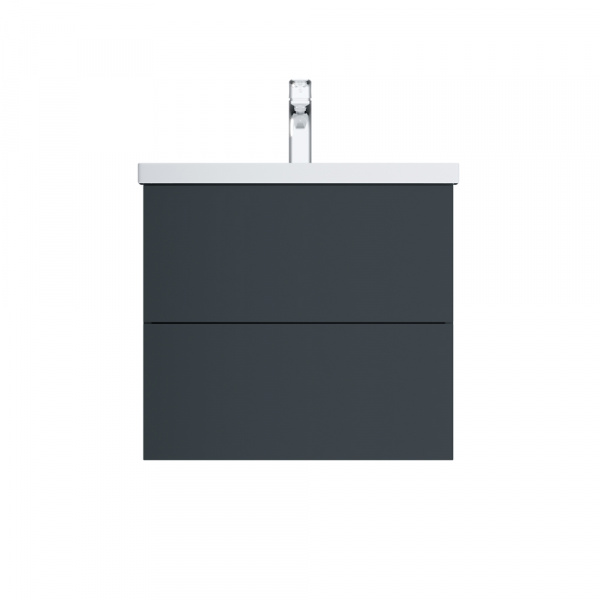 Тумба без раковины подвесная 60 см 2 ящика AM.PM GEM M90FHX06022GM графит матовый Тумба без раковины подвесная 60 см 2 ящика AM.PM GEM M90FHX06022GM графит матовый