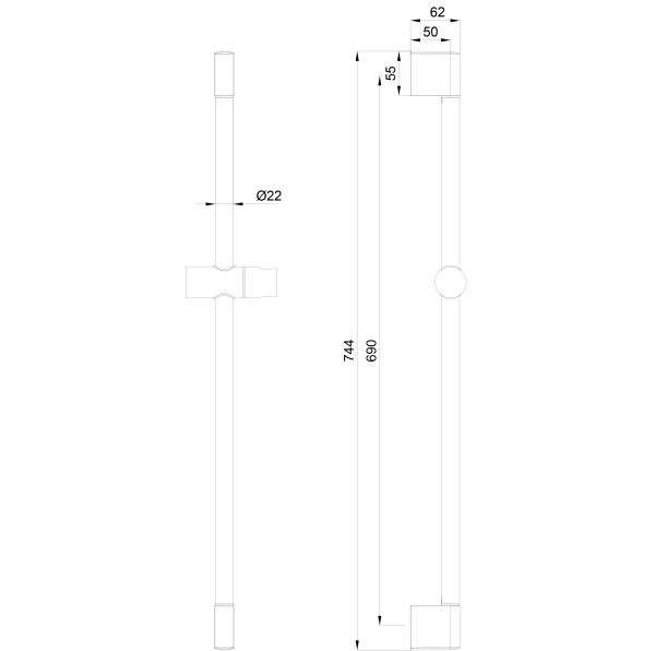 Душевая штанга Wonzon & Woghand WW-SL03-BG золото брашированный