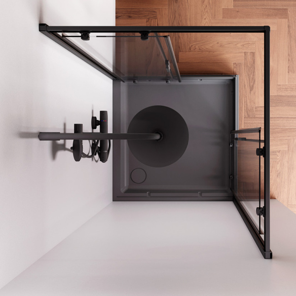 Душевой уголок AM.PM Gem 90x195x90 W90G-403-9090BT профиль черный