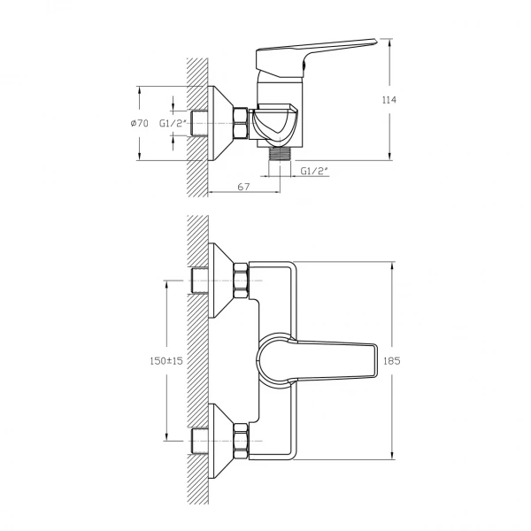 Смеситель для душа Koller Pool EDGE ED0400 Смеситель для душа Koller Pool EDGE ED0400