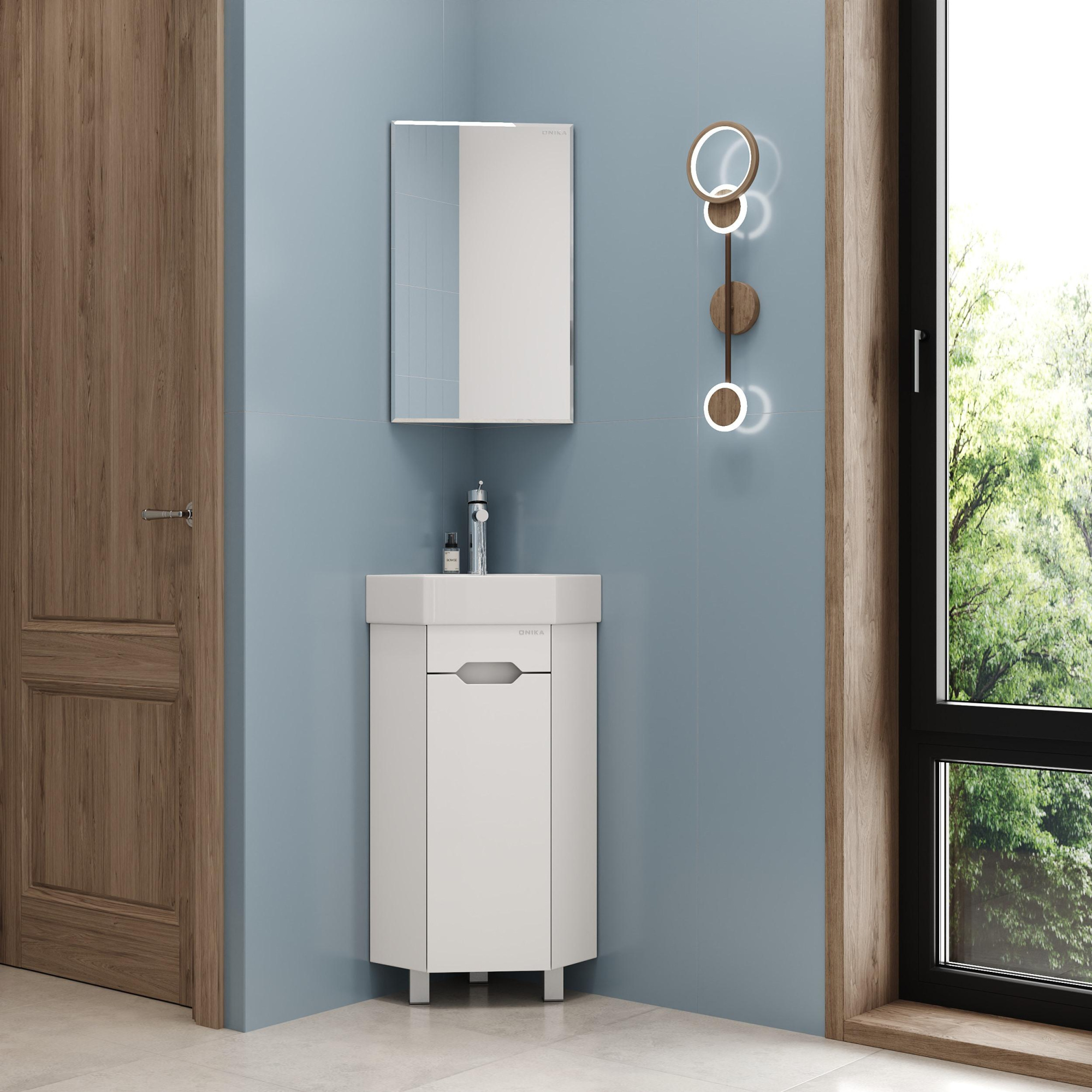 Шкаф зеркальный Onika Мини 40 см 303002 белый