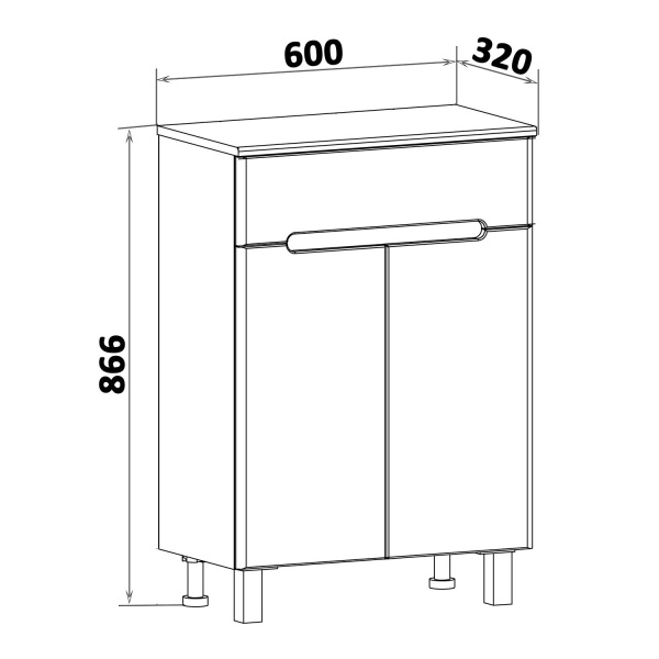 Шкаф Runo Парма 60 см 00-00001041 напольный белый