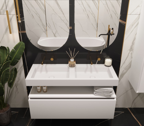 Раковина-столешница моноблок 100х45х10 Armadi Art FLAT ST 888-100 Раковина-столешница моноблок 100х45х10 Armadi Art FLAT ST 888-100