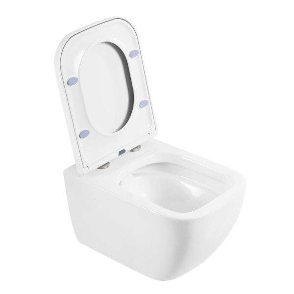 Унитаз подвесной безободковый с сиденьем  BelBagno ALPINA BB10100CHR/SC Унитаз подвесной безободковый с сиденьем  BelBagno ALPINA BB10100CHR/SC