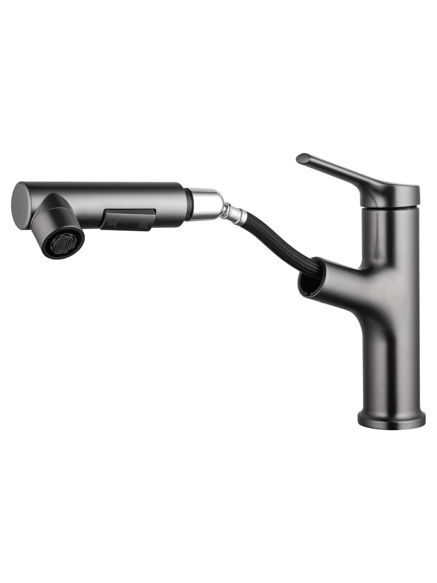 Смеситель для раковины с гигиеническим душем Wonzon & Woghand WW-A40862-BGG темный графит брашированный