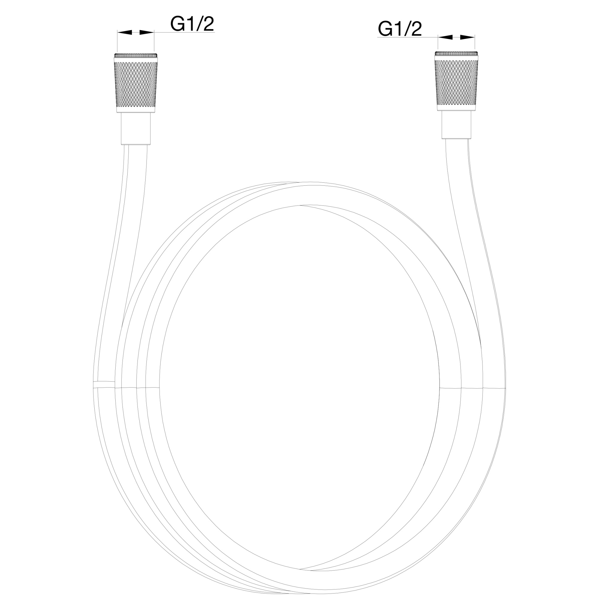 Душевой шланг Wonzon & Woghand WW-RG01-1200-MB черный матовый