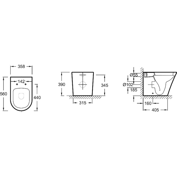 Унитаз Jacob Delafon Rodin+ EDAA102-00 приставной