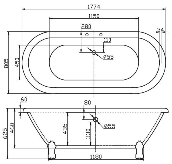 Акриловая ванна 177,4x80,5 см BelBagno  BB21 белый Акриловая ванна 177,4x80,5 см BelBagno  BB21 белый