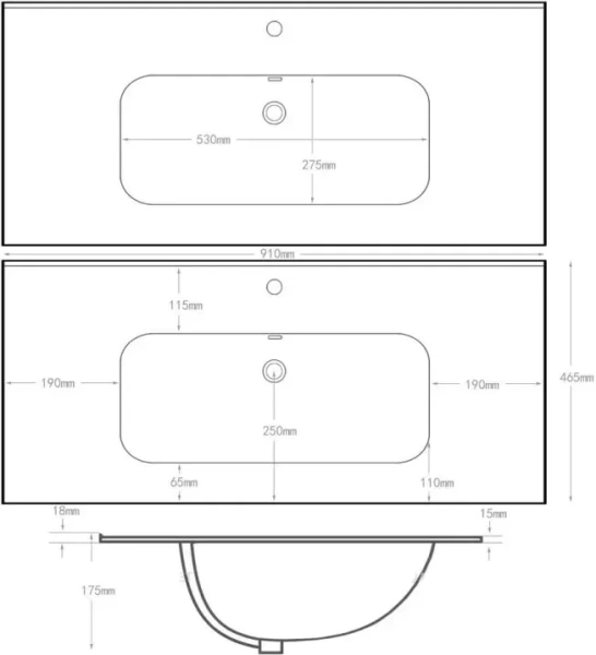 Мебельная раковина Aquanet Flat 90 см 00284029